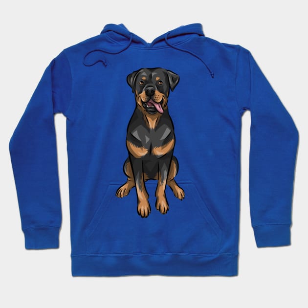 Rottweiler Dog | Rottie Hoodie by Shirin Illustration